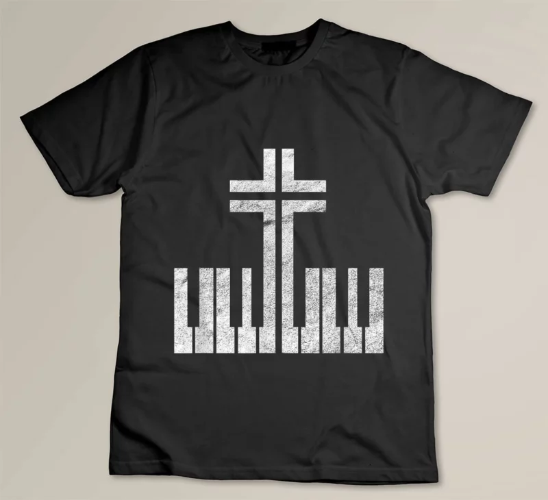 Black Christian Piano Cross Keyboard Pianist God Jesus Music Band