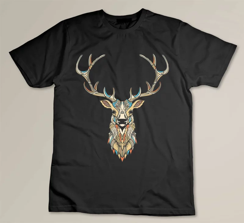 Black Elk Head Face Artistic Illustration Graphic