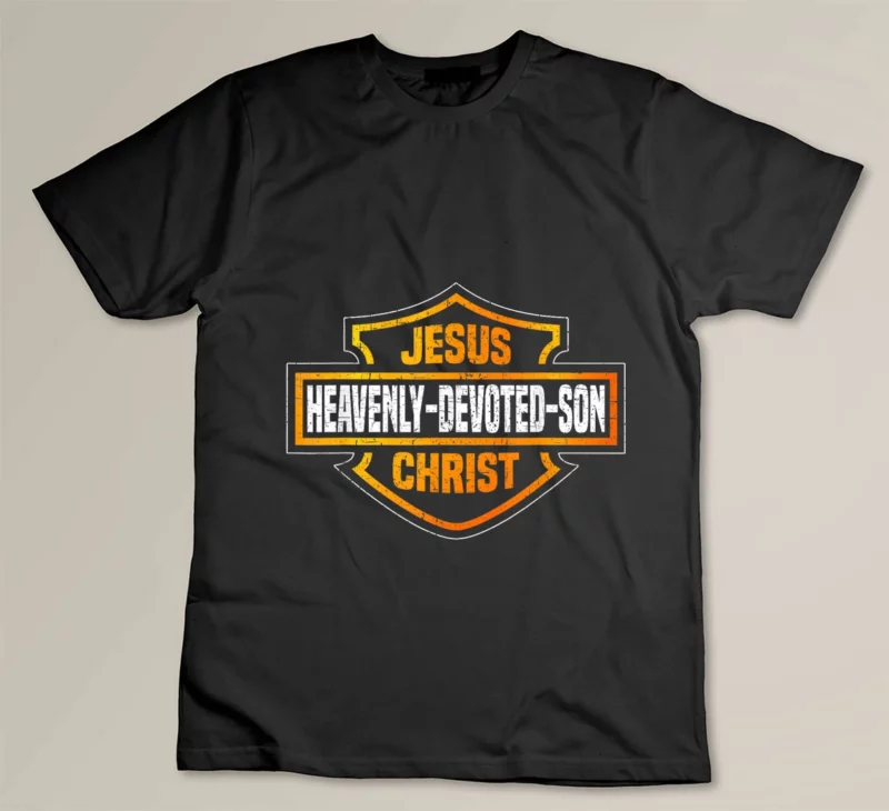 Black Enjoy Jesus Christ Heavenly Devoted Son Parody Religious Tee