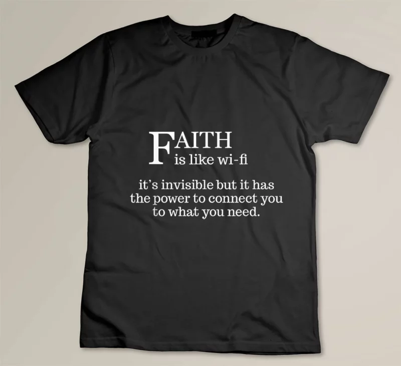 Black Faith Is Like Wifi Funny Christian Pastoral T Shirt