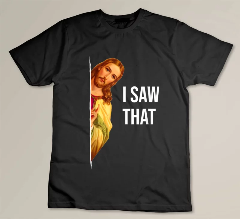 Black Funny Jesus Meme Quote Mens Womens Classic Fit Crew Neck Black 1