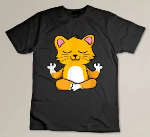 Funny Yoga Cat Meditating Zen For Yoga Lovers T-shirt