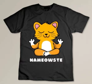 Funny Yoga Cat Nameowste Meditating Zen for Yoga Lovers Premium T-shirt