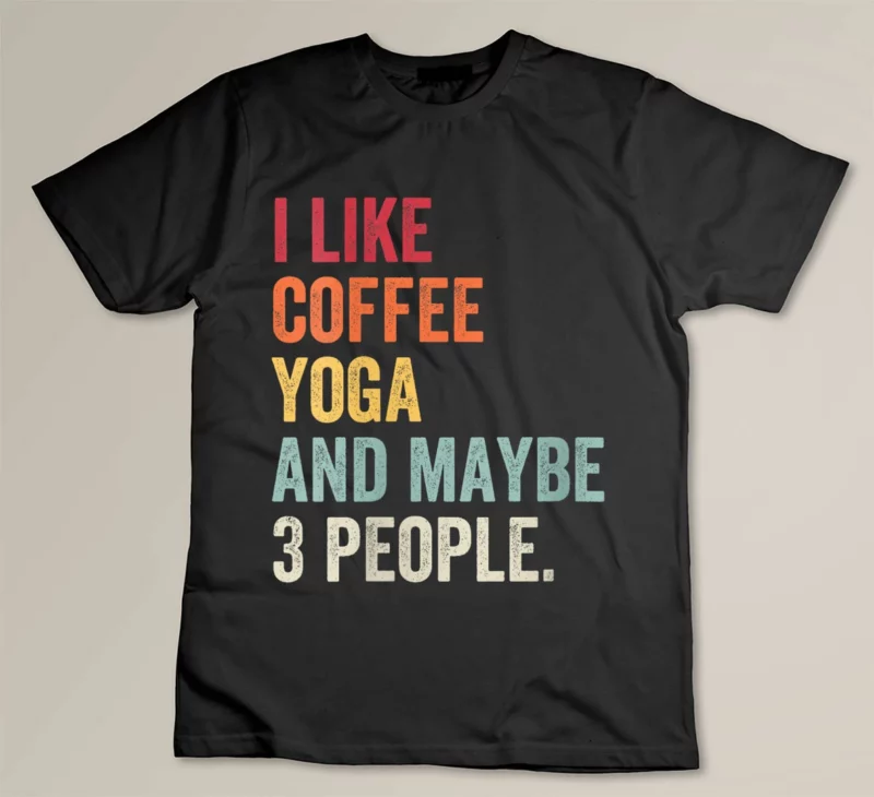 Black Funny Yoga and Coffee Lover Gifts for Yoga Lovers Vintage