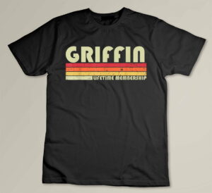 GRIFFIN Surname Funny Retro Vintage 80s 90s Birthday Reunion Custom T-shirt