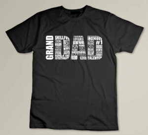 Granddad Grandpa Word Cloud Fathers Day Gift Custom T-shirt