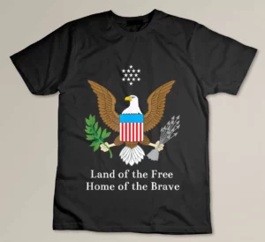 Great Seal United States Land Free Home Brave USA T-shirt