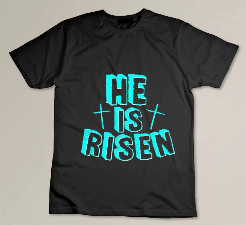 Black He Is Risen Cute Easter Cross Jesus Is Alive Church Shirt 1