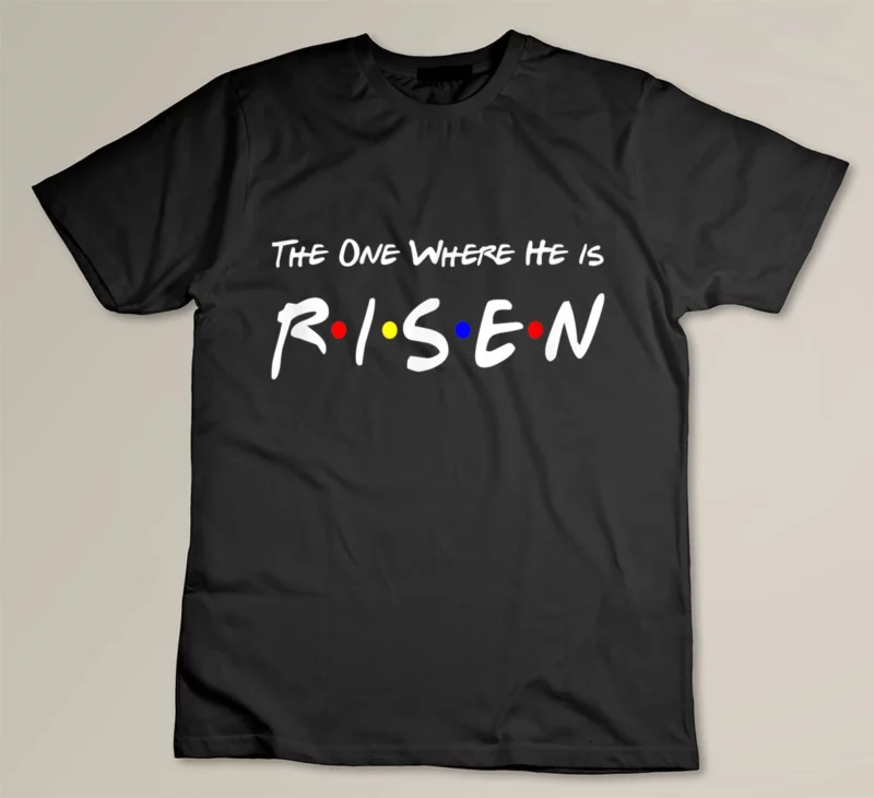 Black He Is Risen Religious Jesus Cross Resurrection Easter Sunday