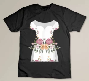 Hilarious Wedding Dresses Engagements Mockery Illustration Custom T-shirt