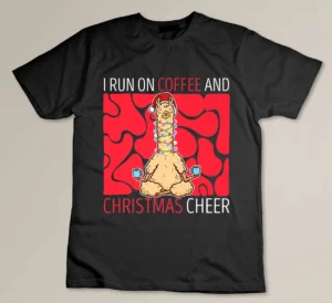 I Run on Coffee and Christmas Cheer Llama for Yoga Lover Premium T-shirt