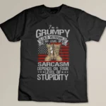 I_m A Grumpy Old Veteran Funny Army US Flag Grandpa T-shirt