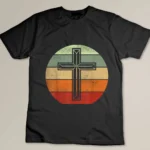 Jesus Retro Cross Christ God Faith Religious Christian Gift T-shirt