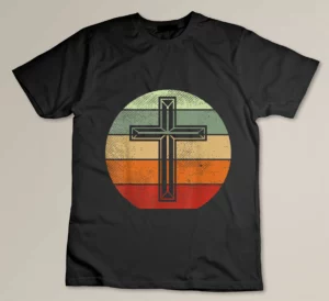 Jesus Retro Cross Christ God Faith Religious Christian Gift T-shirt