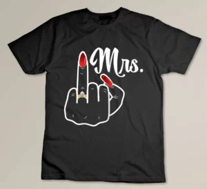 Just Married Bride Honeymoon Wife Mrs Custom T-shirt