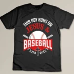 Kids Jesus & Baseball Shirt Christian Religious Player Boys Gift T-shirt