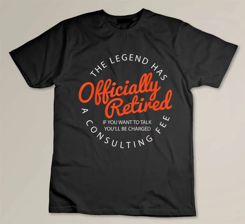 Black Legend Officially Retired Mens Funny Retirement Black Classic Fit Crew Neck