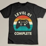 Level 1 Complete 1st Wedding Anniversary For Him Her Funny Custom T-shirt