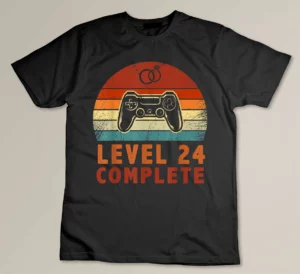 Level 24 Complete Video Gamer 24th Wedding Anniversary Gift T-shirt