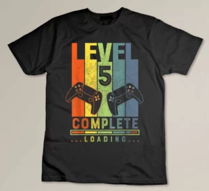 Level 5 Complete Gamer Gift 5 Years Wedding Anniversary T-shirt