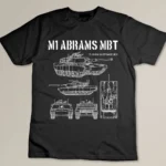 M1 Abrams Tank Schematic Vintage Military Armor Tank T-shirt