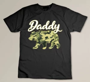 Mens Camouflage Daddy Bear T-shirt Fateher's Day Gift T-shirt