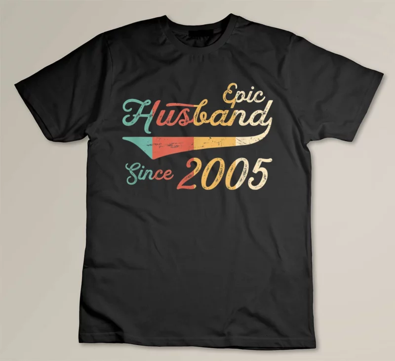 Black Mens Epic Husband Since 2005 Vintage