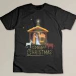 Merry Christmas - Nativity Scene North Star - Baby Jesus T-shirt