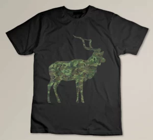 Military Kudu Camo Print US Antelope Buck Veteran Men Gift T-shirt