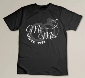 Mr and Mrs Since 1991 T Shirt 32nd Wedding Anniversary T-shirt