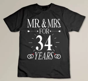 Mr. & Mrs. For 34 Years 34th Wedding Anniversary Matching