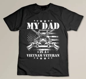 My Dad Is A Vietnam Veteran Proud US Patriotic Vet USA Flag T-shirt