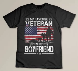 My Favorite Veteran Is My Boyfriend - Flag Mens Veterans Day T-shirt