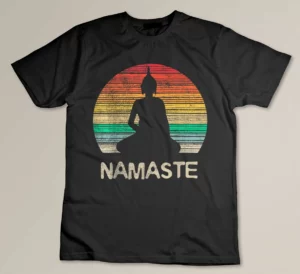 Namaste Tee Buddha Vintage Retro Tee Pilates Yoga Lover T-shirt