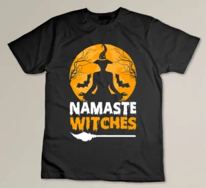 Namaste Witches Funny Halloween Yoga Teacher Yoga Lover Premium T-shirt