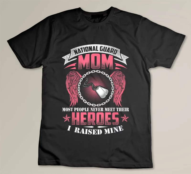 Black National Guard Mom Shirt Army Heroes Gifts Military family