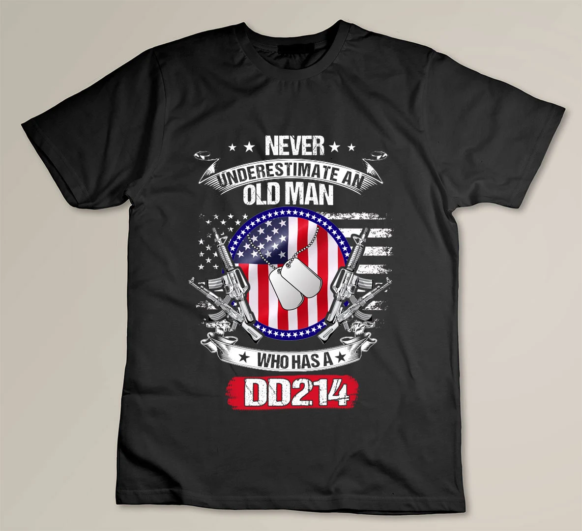 Never Underestimate An Old Man Who Has A DD214 Veteran T-shirt