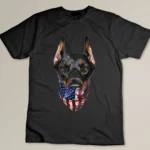 Patriotic Doberman in USA America Bandana, Dog T-shirt