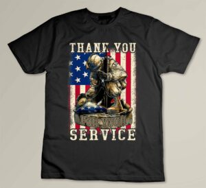 Patriotic Thank You for Your Service Veteran Memorial Day T-shirt