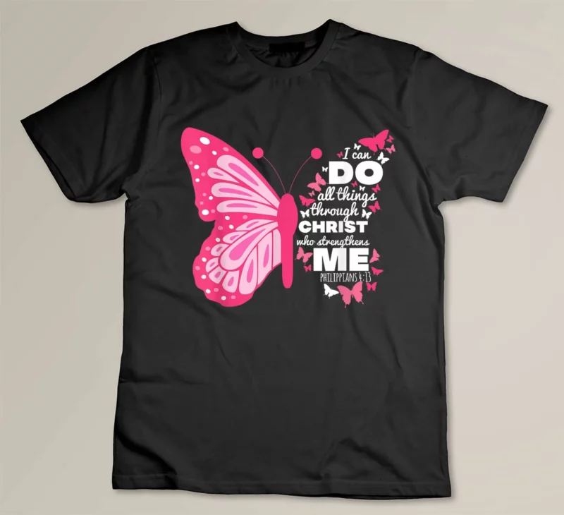 Black Philippians 4 13 Butterfly Christ Bible Verse Gift For Women