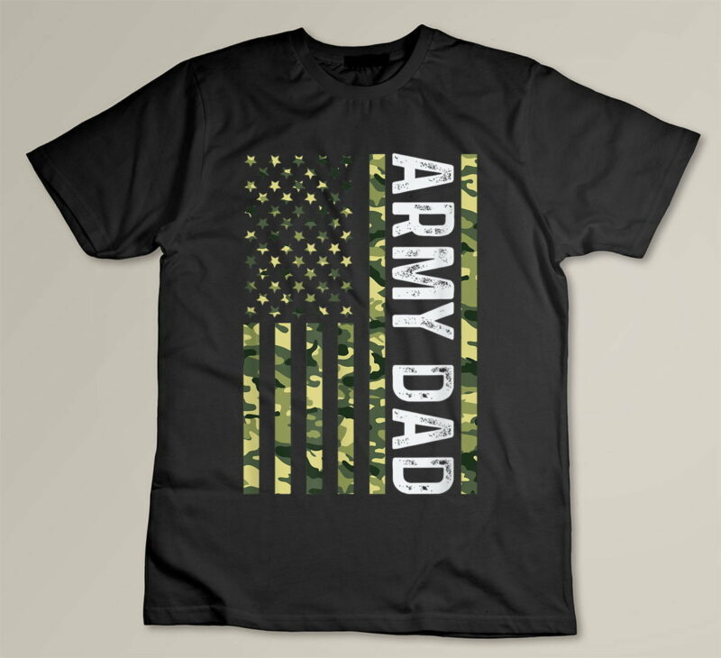 Black Proud Army Dad United States USA Flag For Father s Day