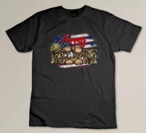 Proud Army Mom USA Flag Leopard Veteran Soldier Mother Women T-shirt