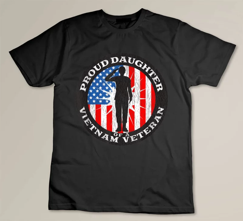 Black Proud Daughter Veteran Vietnam Vintage Patriotic Flag