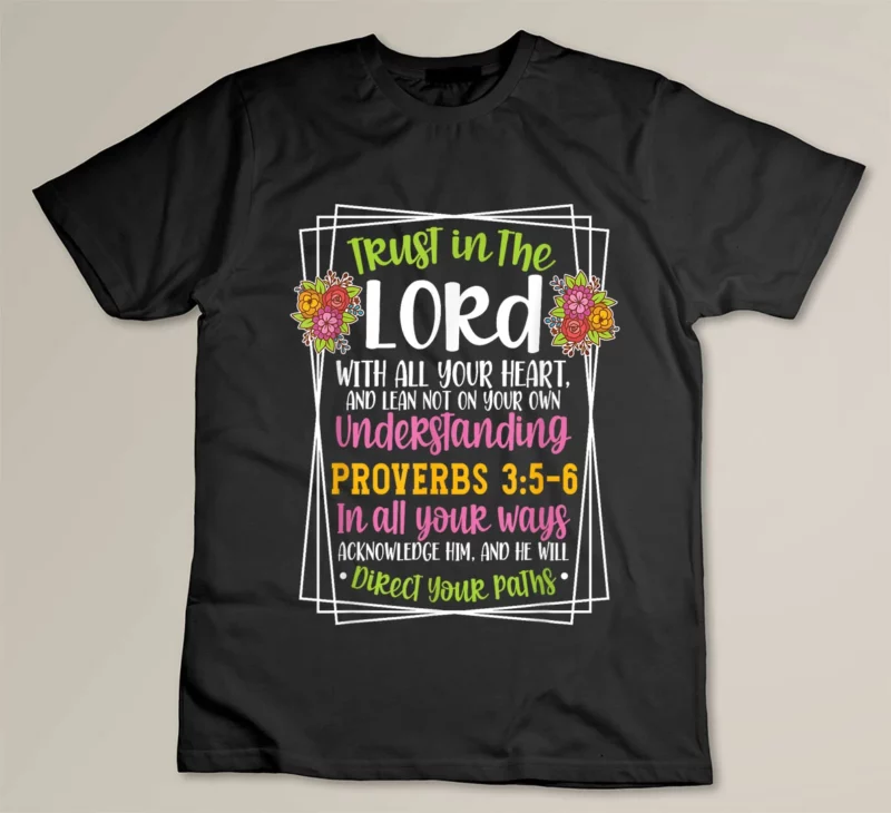 Black Proverbs 3 5 6 Bible Verse Religious Christian Men and Women