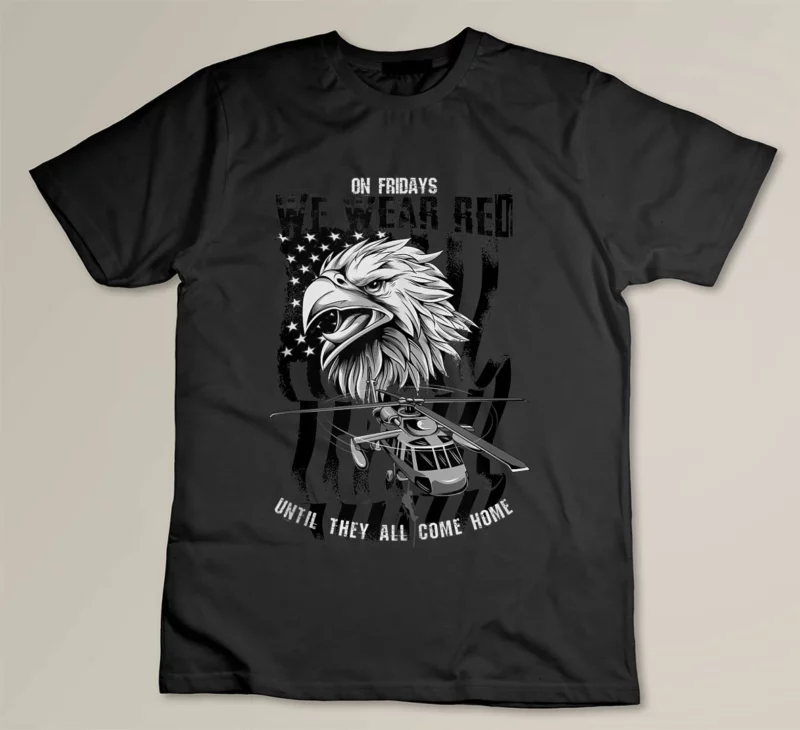 Black Red Friday Military Remember Everyone Deployed Eagle Flag