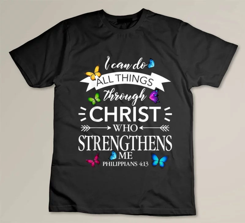 Black Religious I Can Do All Things Through Christ Butterfly Art