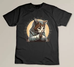 Religious Prayer Cat - Kitties for Jesus T-shirt