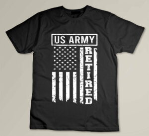Retired US Army American Flag Retirement 2021 Men Women T-shirt