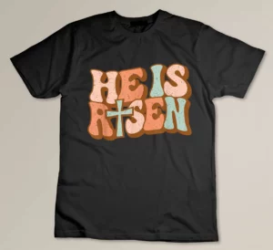 Retro Groovy He Is Risen Jesus Religious Easter Christians T-shirt