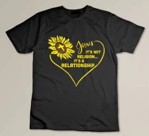 Sunflower Jesus Not Religion Relationship God Christian Gift T-shirt